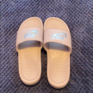 Rose Gold Nike Slides